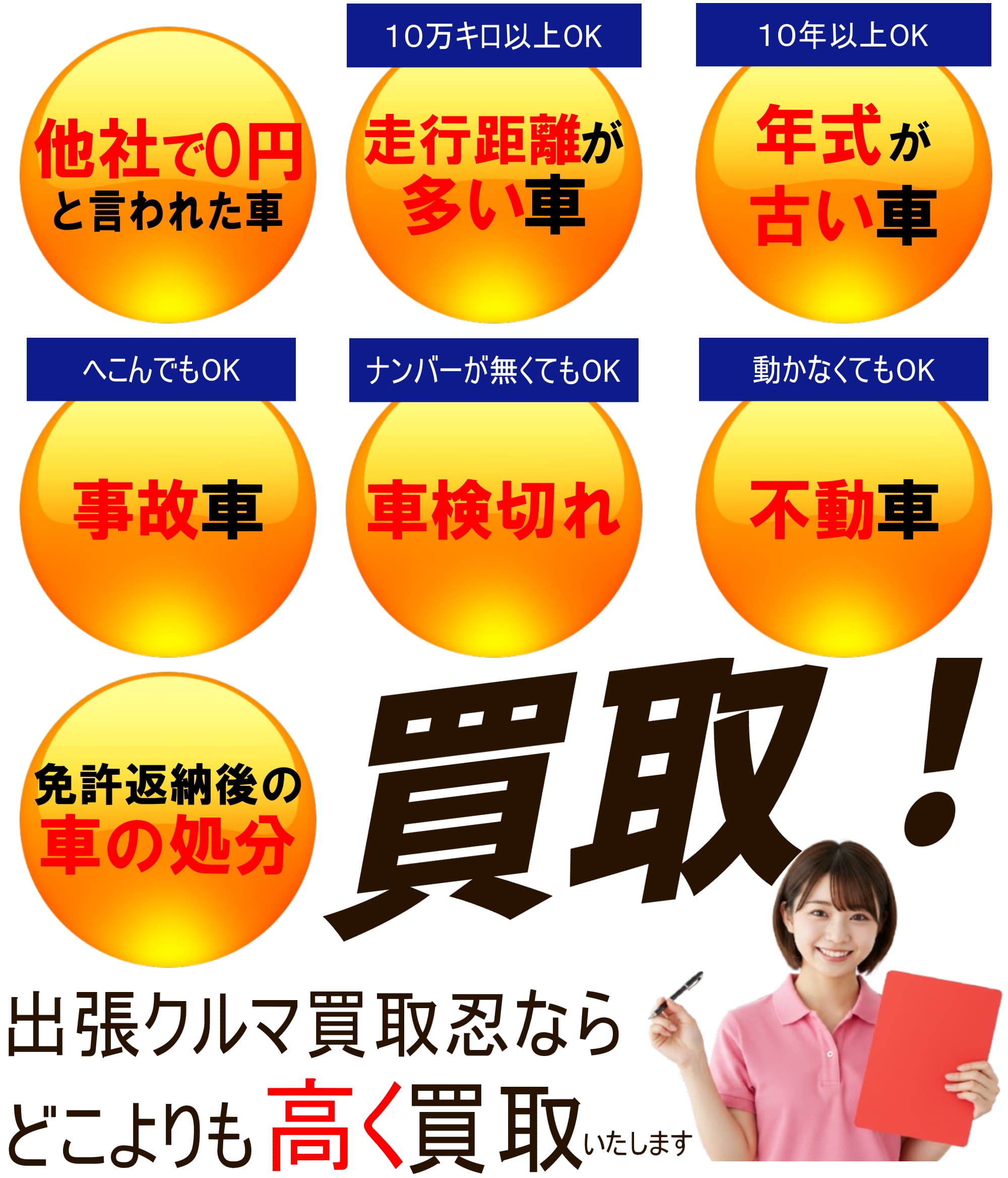 どんなくるまも出張クルマ買取忍ならどこよりも高く買取ります